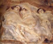 Jules Pascin Three nude lade of lie oil painting artist